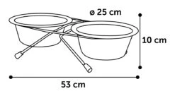 Flamingo Gamelle Pour La Nourriture Et L'eau Set + Support Arjun Inox 25cm 2500ml -Magasin De Fournitures Pour Chiens De Compagnie 2101011f3c5e0452d66c902e8e1e9cc5c93c7277da8f6632c512061b48ebc6fa