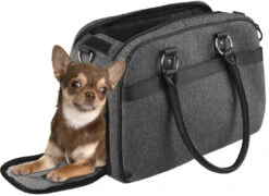 Flamingo Sac De Transport Cilou 2 - Gris 44x23x32cm -Magasin De Fournitures Pour Chiens De Compagnie 2dd561cdeb508f18ce3f1d452507c967480da1aea883205489f016bb5a2ab1c5